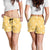 Yellow Palaka Quilt Hawaii Shorts for Women Traditional Hawaii-plaid Pattern - Polynesian Pride