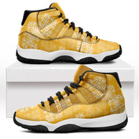 Yellow Palaka Quilt Hawaii Sneakers J11 Traditional Hawaii-plaid Pattern LT14 Yellow - Polynesian Pride