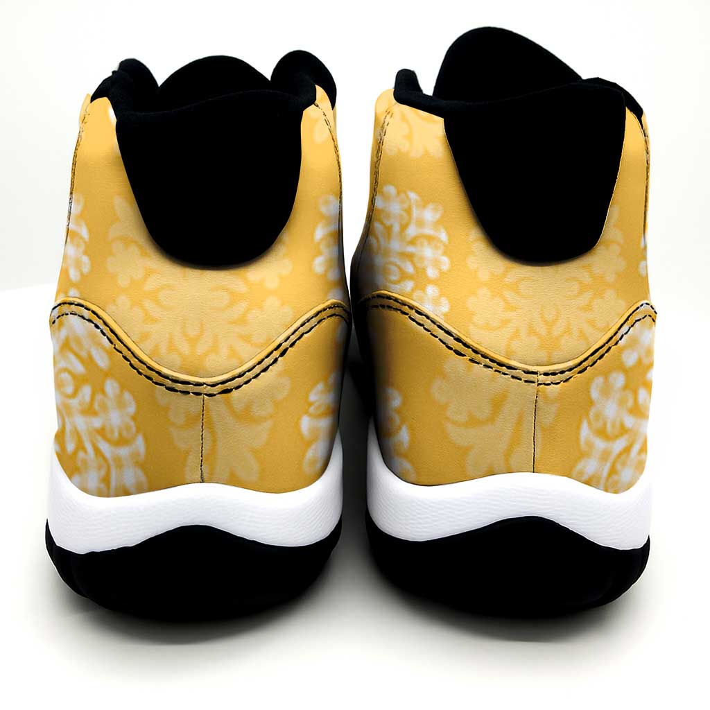 Yellow Palaka Quilt Hawaii Sneakers J11 Traditional Hawaii-plaid Pattern LT14 - Polynesian Pride