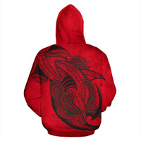 Tahiti Zip up Hoodie Tahiti Flag Polynesian Shark Pattern TH0 - Polynesian Pride