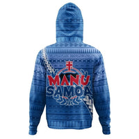 Manu Samoa Rugby Zip Hoodie Coat of Arms - Polynesian Pride