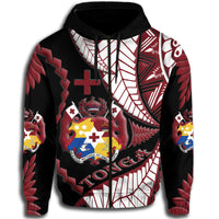 Custom Tonga Hoodie Emancipation Day Kupesi Pattern No.1 Black LT9 Zip Hoodie - Polynesian Pride