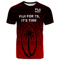 Fiji Rugby T Shirt Fiji For 7s, Its Time Red and Black RLT7 Unisex Red - Polynesian Pride