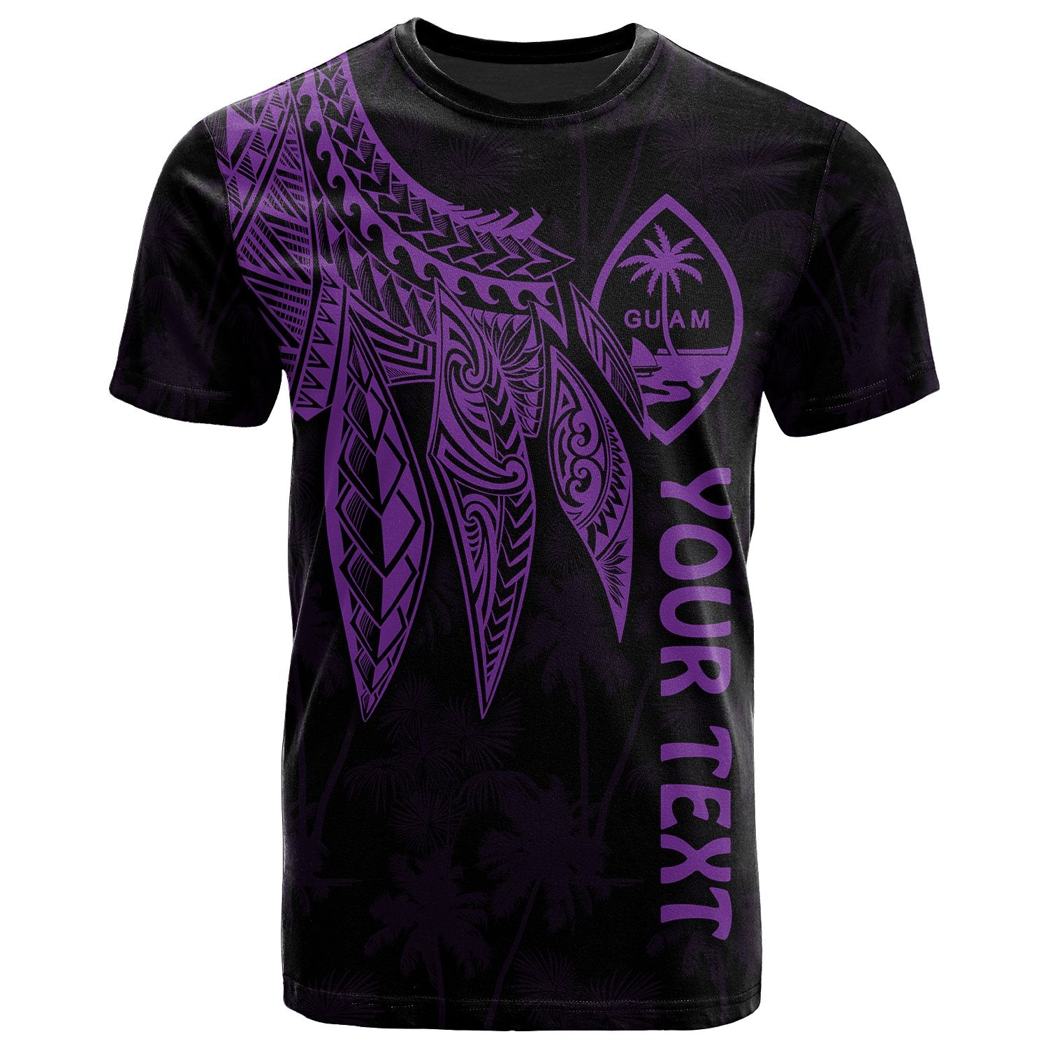 Guam Custom T Shirt Polynesian Wings (Purple) Unisex Purple - Polynesian Pride