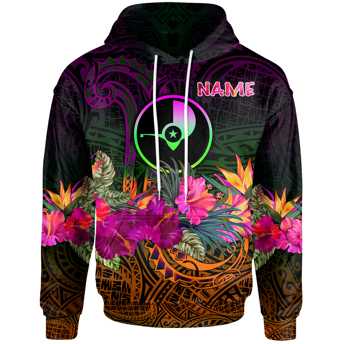 YAP Custom Hoodie Summer Hibiscus Unisex Reggae - Polynesian Pride