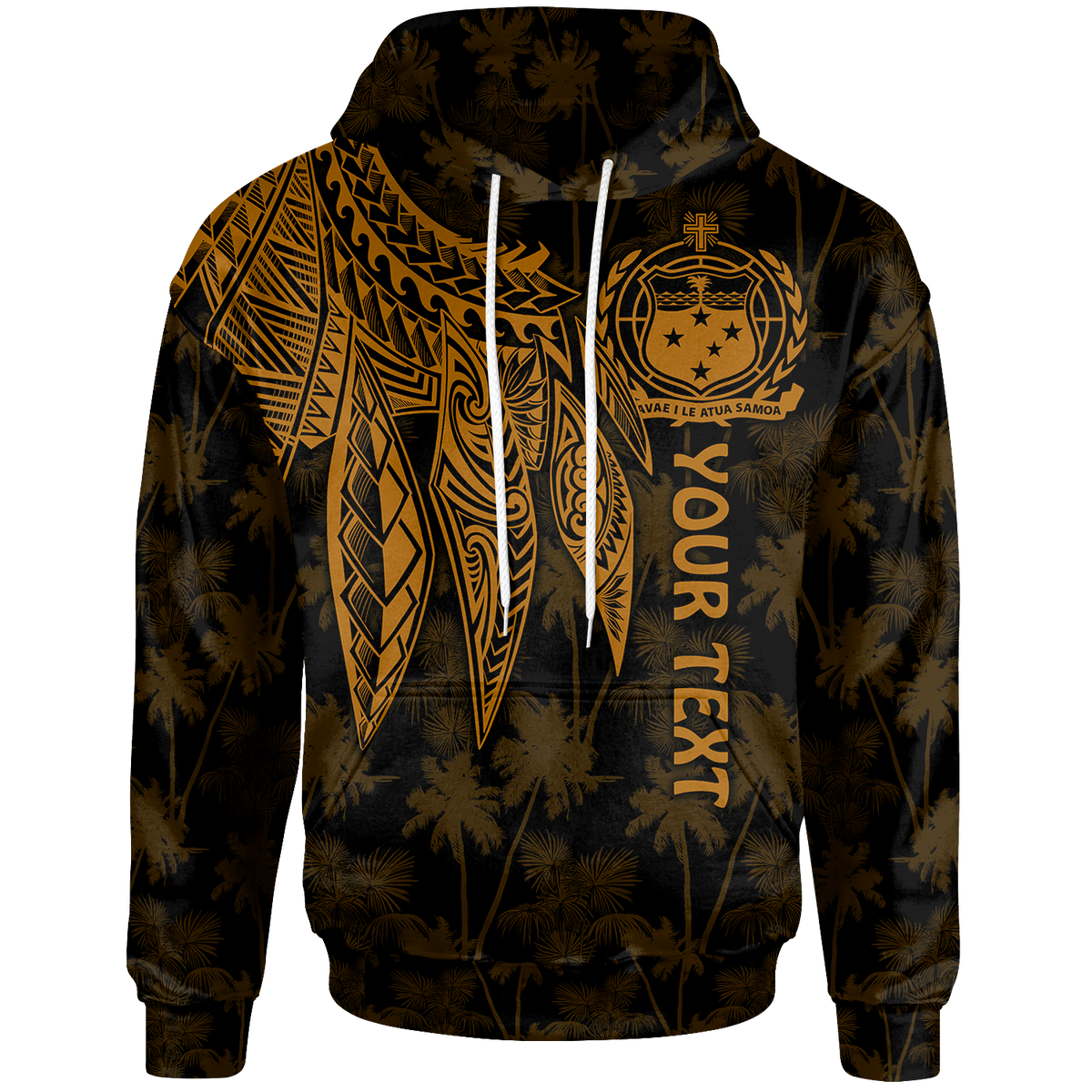 Samoa Custom Hoodie Polynesian Wings (Golden) Unisex Golden - Polynesian Pride