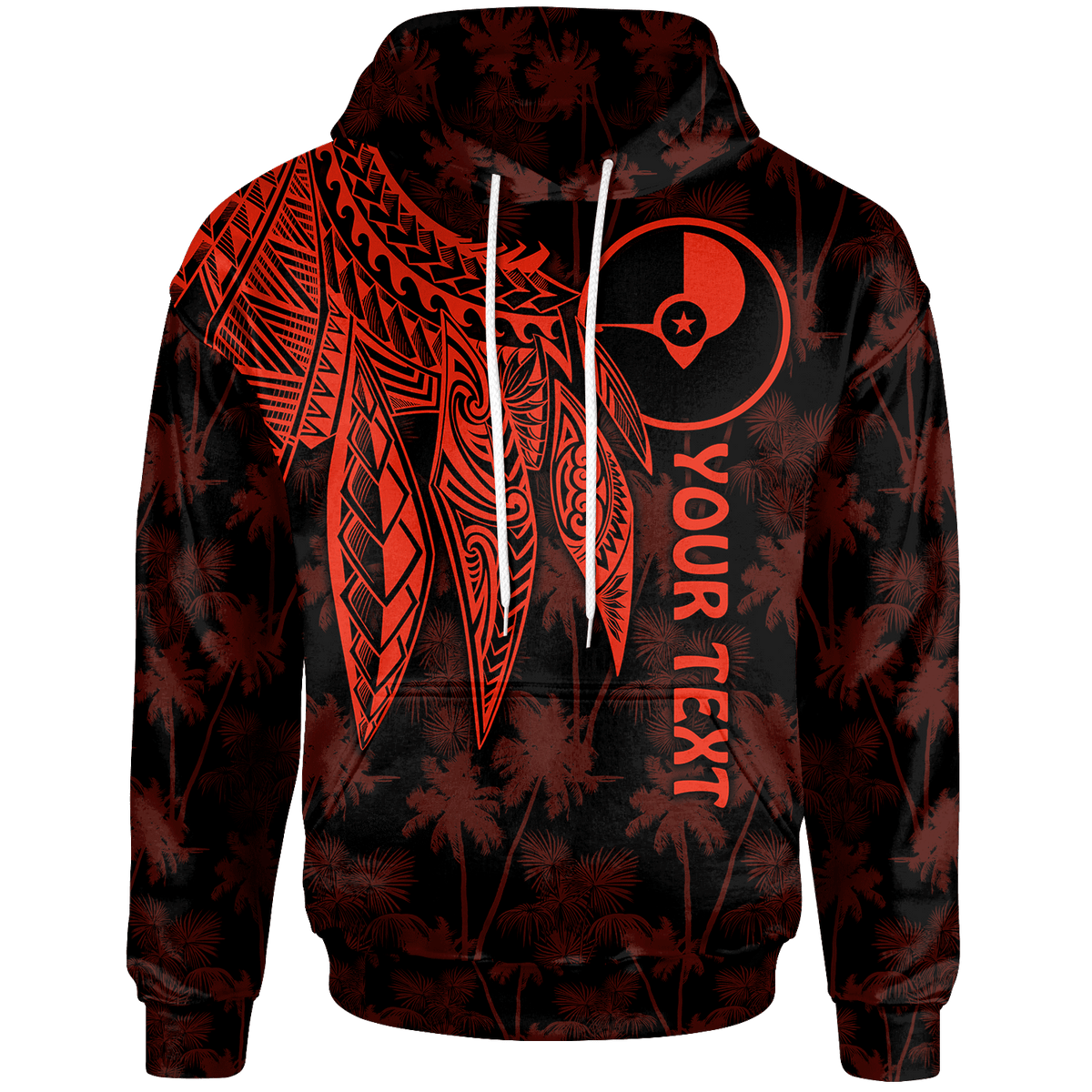 Yap Custom Hoodie Polynesian Wings (Red) Unisex Red - Polynesian Pride