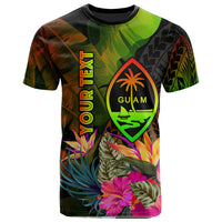 Guam Polynesian Custom T Shirt Hibiscus and Banana Leaves Unisex Reggae - Polynesian Pride