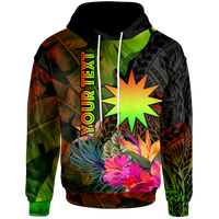 Nauru Polynesian Custom Hoodie Hibiscus and Banana Leaves Unisex Reggae - Polynesian Pride