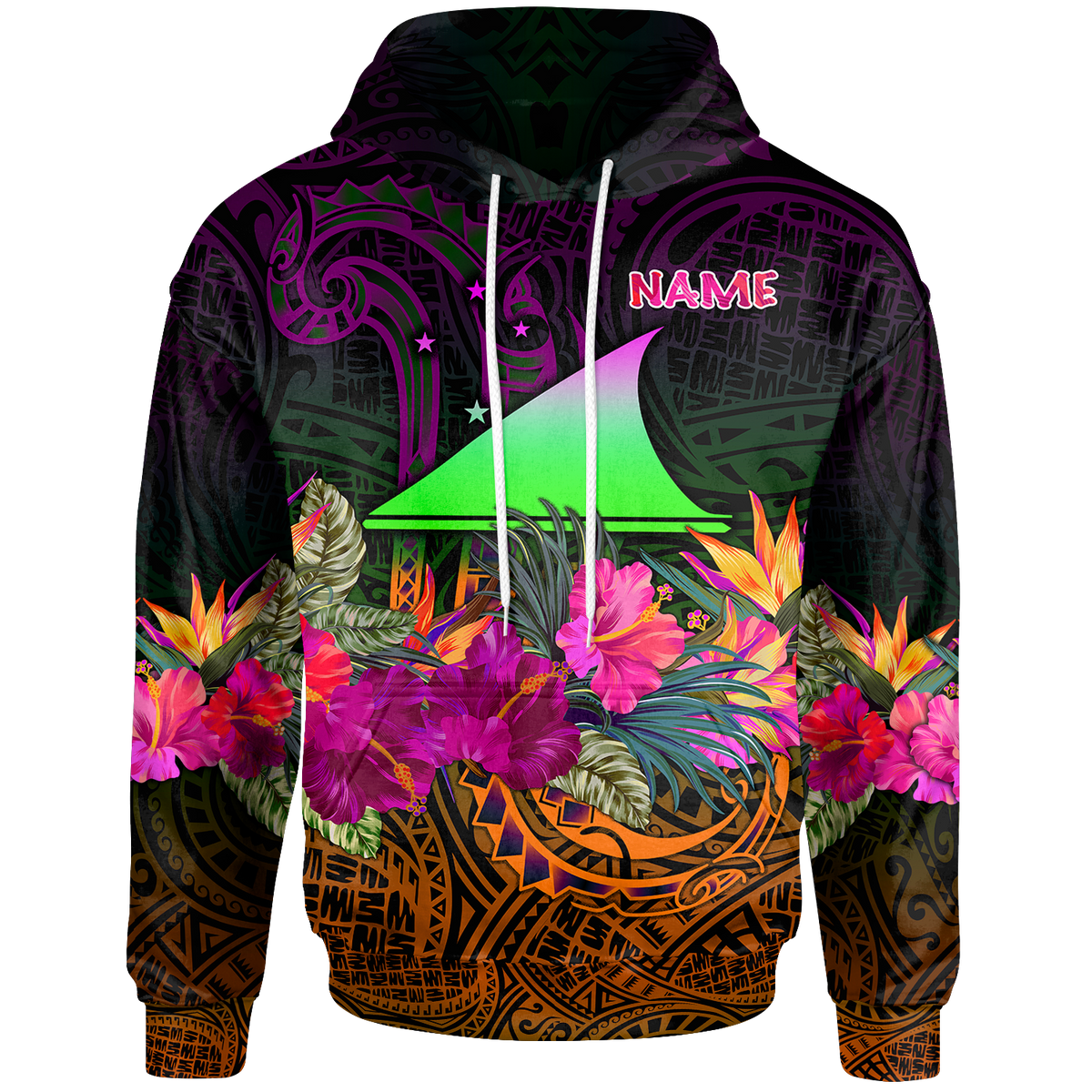 Tokelau Custom Hoodie Summer Hibiscus Unisex Reggae - Polynesian Pride