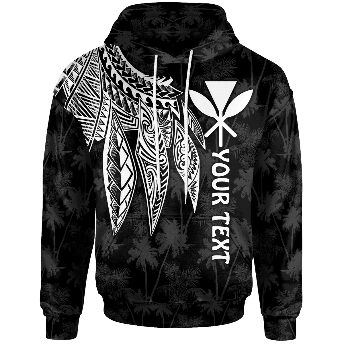 Polynesian Hawaii Kanaka Maoli Custom Hoodie Polynesian Wings (White) Unisex White - Polynesian Pride