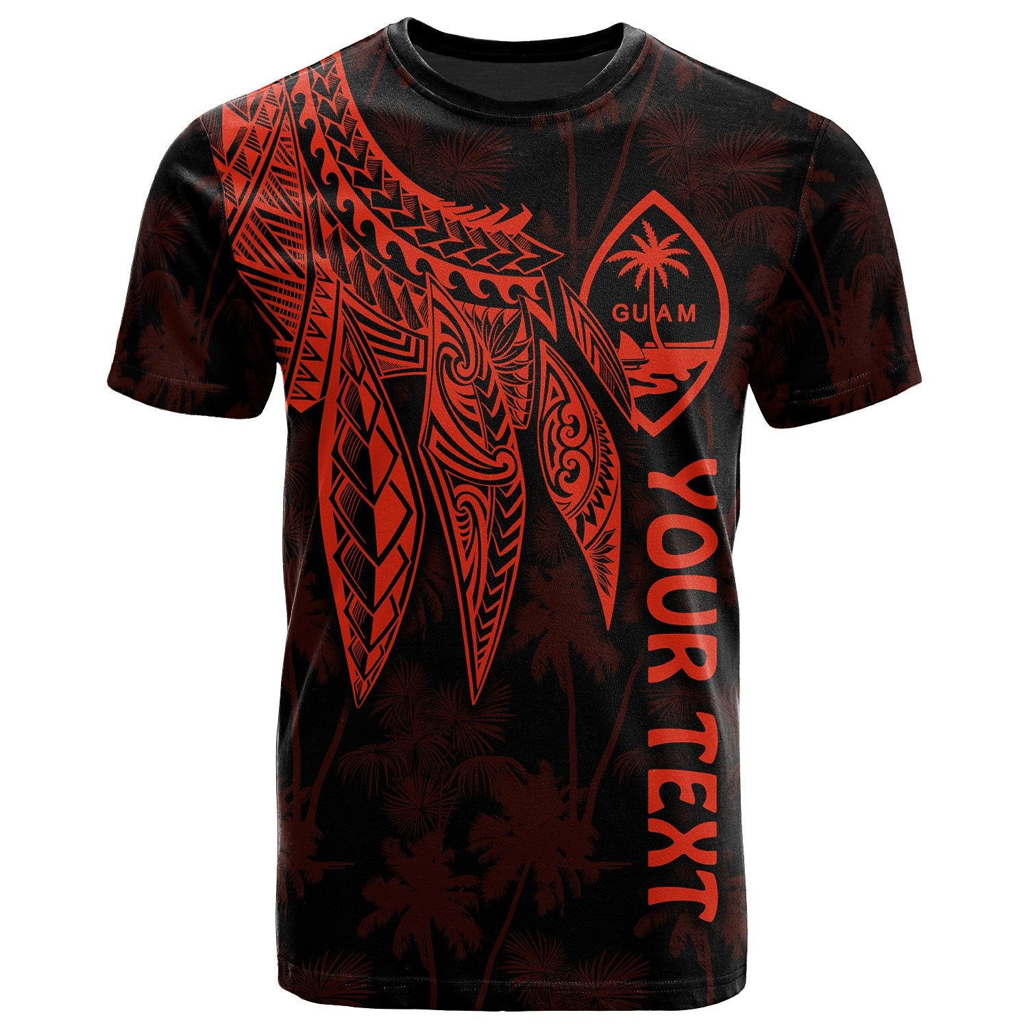Guam Custom T Shirt Polynesian Wings (Red) Unisex Red - Polynesian Pride