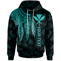 Polynesian Hawaii Kanaka Maoli Custom Hoodie Polynesian Wings (Turquoise) Unisex Turquoise - Polynesian Pride