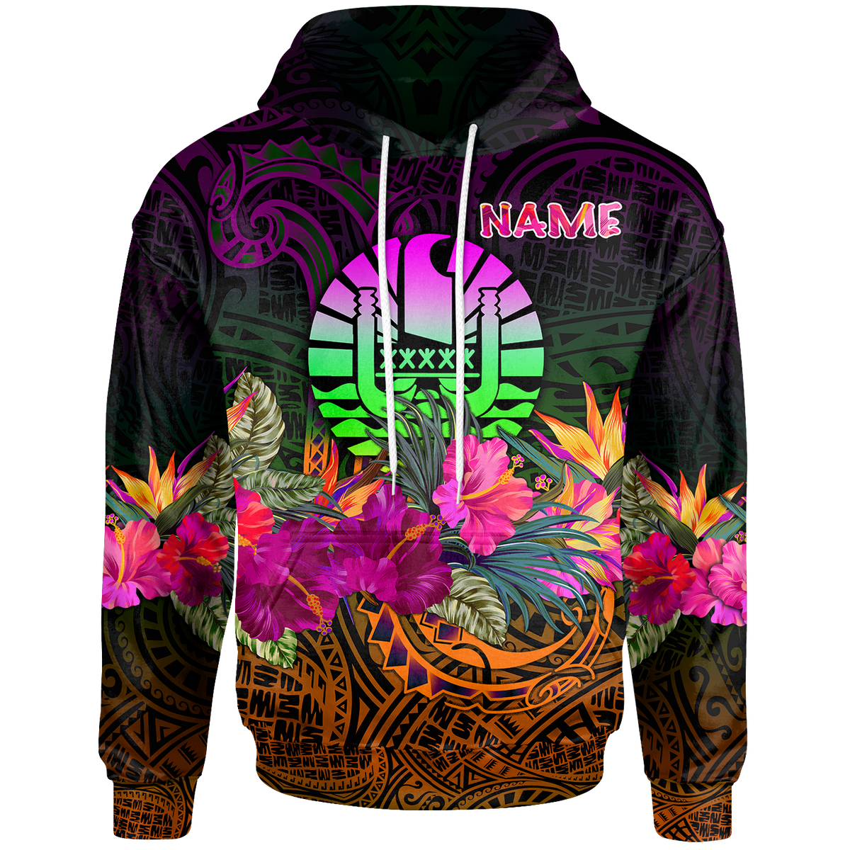 Tahiti Polynesian Custom Hoodie Summer Hibiscus Unisex Reggae - Polynesian Pride