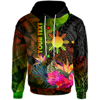 The Philippines Polynesian Custom Hoodie Hibiscus and Banana Leaves Unisex Reggae - Polynesian Pride