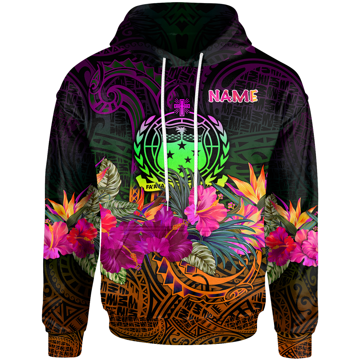 Samoa Custom Hoodie Summer Hibiscus Unisex Reggae - Polynesian Pride