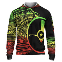 Yap Hoodie Micronesia Reggae Patterns With Coat of Arms Unisex Black - Polynesian Pride