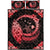 Hawaii Quilt Bed Set - Hawaii Hibiscus Map Polynesian Quilt Bed Set Red Black - Polynesian Pride