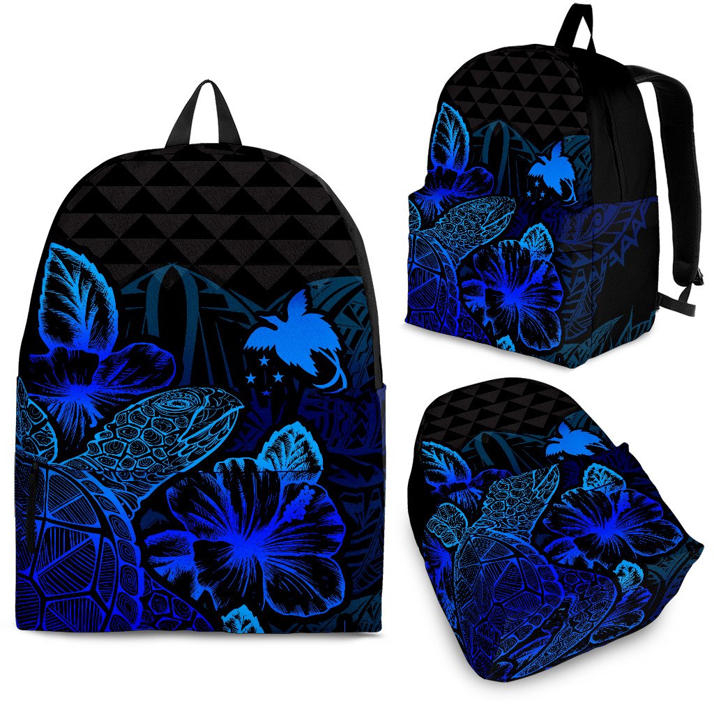 Papua New Guinea Polynesian Backpack Turtle Hibiscus Blue Blue - Polynesian Pride
