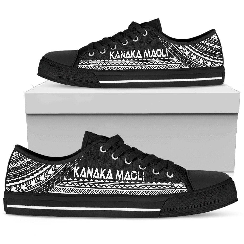 Kanaka Maoli Low Top Shoes - Polynesian Black Chief Version - Polynesian Pride