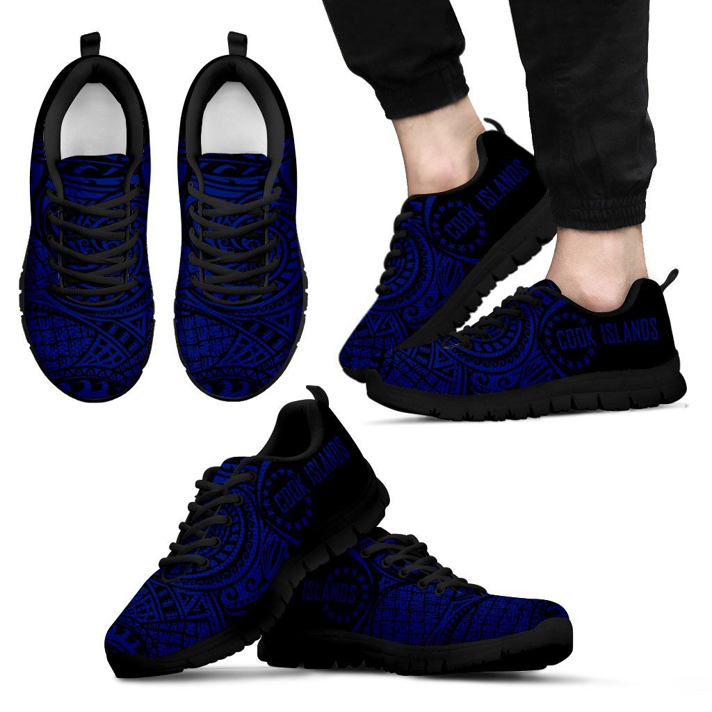 Cook Islands Polynesian Sneakers - Circle Style 08 Men's Sneakers Black - Polynesian Pride