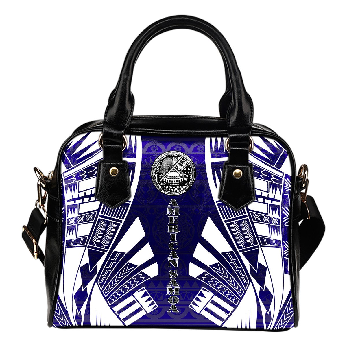 American Samoa Shoulder Handbag - Polynesian Tattoo Flag One Size White - Polynesian Pride