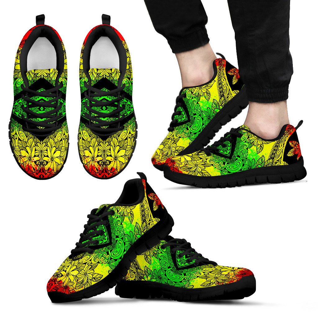 Polynesian Sneakers - Polynesian Tattoo Style - 08 Unisex Black - Polynesian Pride