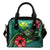 Hawaii Polynesian Shoulder Handbag - Green Turtle Hibiscus One Size Green - Polynesian Pride