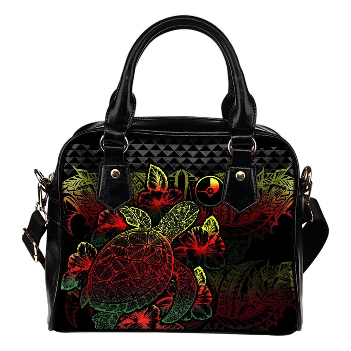 Yap Polynesian Shoulder Handbag Turtle Hibiscus Reggae One Size Reggae - Polynesian Pride