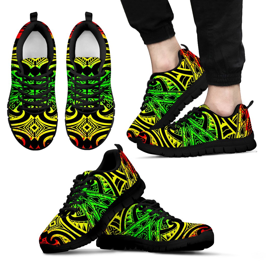 Polynesian Sneakers - Polynesian Tattoo Style - 19 Unisex Black - Polynesian Pride