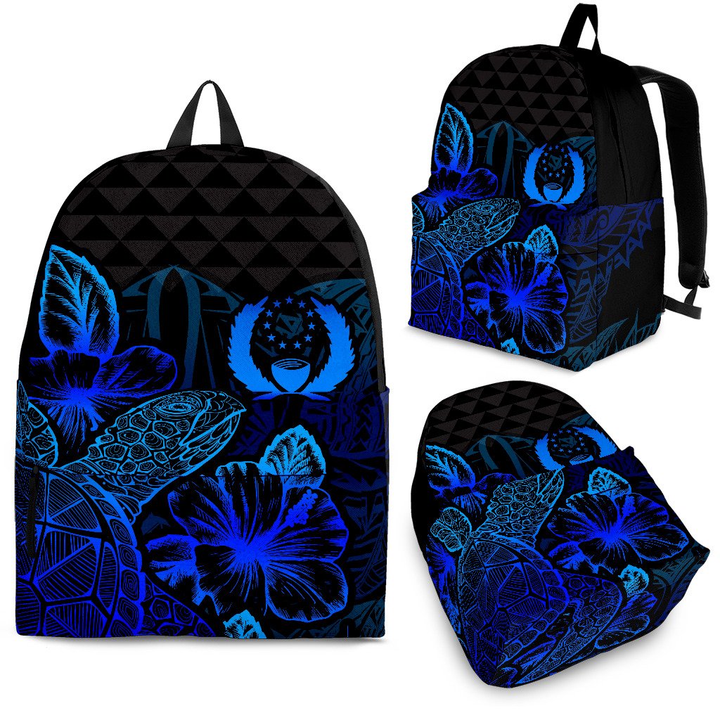 Pohnpei Polynesian Backpack Turtle Hibiscus Blue Blue - Polynesian Pride