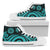 American Samoa High Top Shoes - Turquoise Tentacle Turtle Unisex White - Polynesian Pride