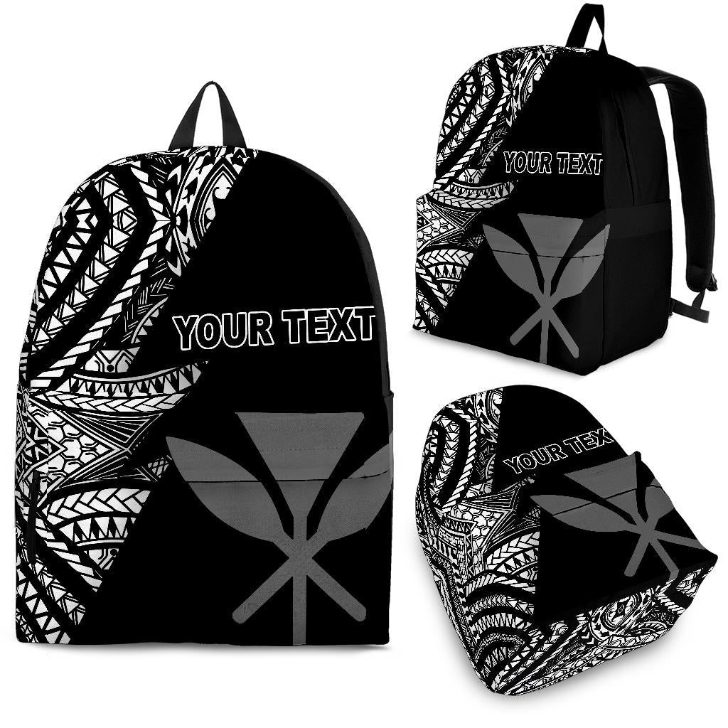 Kanaka Maoli Custom Personalised Backpack Flash Black Black - Polynesian Pride