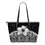 Cook Islands Small Leather Tote Bag - Hibiscus (Gray) Art - Polynesian Pride