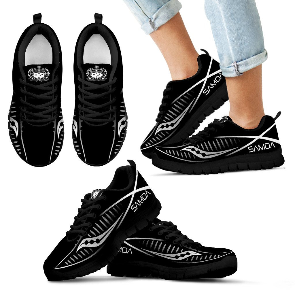 Samoa Sneakers - Samoa Coat Of Arms Polynesian Knife Style - Polynesian Pride