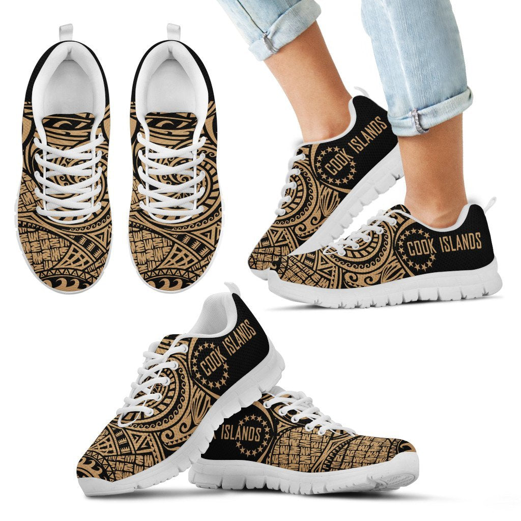 Cook Islands Polynesian Sneakers - Circle Style 06 Kid's Sneakers White - Polynesian Pride