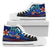 Pohnpei High Top Shoes Blue - Vintage Tribal Mountain Unisex White - Polynesian Pride