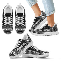 French Polynesia Sneakers - French Polynesian Chief Tattoo Black Version - Polynesian Pride