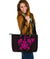 Hawaii Kakau Polynesian Turtle Map Large Leather Tote - Pink - Polynesian Pride