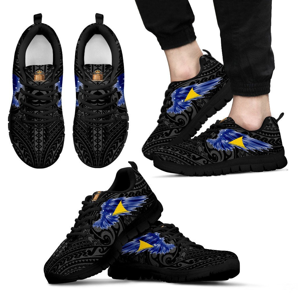 Tokelau Sneakers - Tokelau Coat Of Arms & Flag Wing - A8 Unisex White - Polynesian Pride