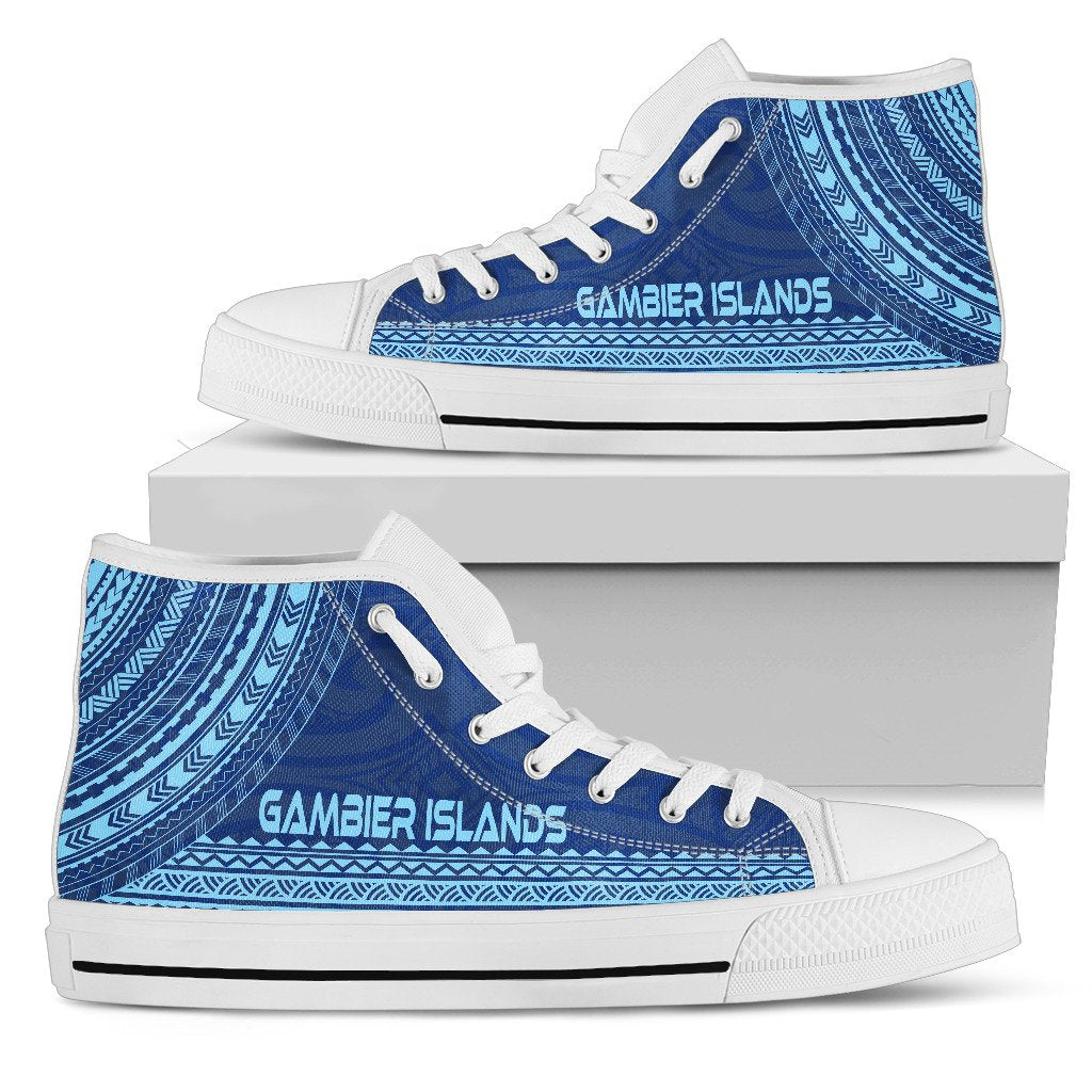 Gambier Islands High Top Shoes - Polynesian Flag Chief Version Unisex Black - Polynesian Pride