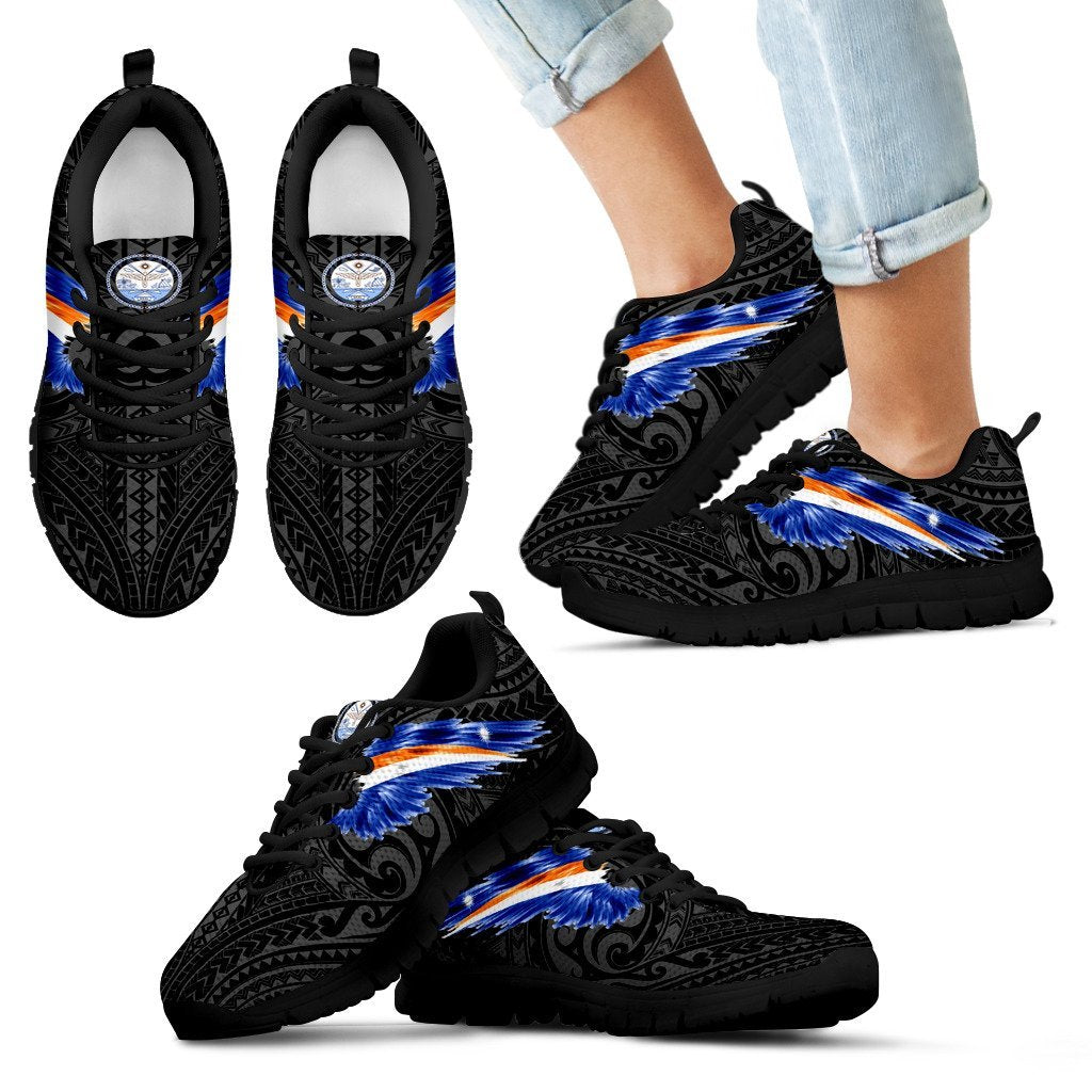 Marshall Islands Sneakers - Marshall Islands Seal & Flag Wing - A8 - Polynesian Pride