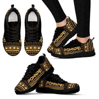 Pohnpei Sneakers - Pohnpei Polynesian Chief Tattoo Gold Version - Polynesian Pride