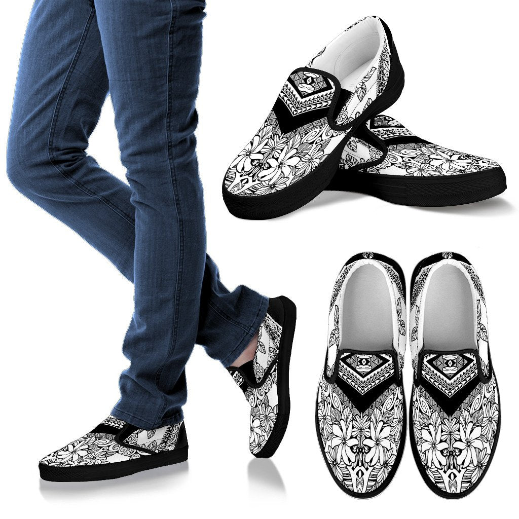 Polynesian Slip Ons 07 Men Black - Polynesian Pride