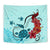 Sea Turtle Hibiscus Tapestry Wall Tapestry Blue - Polynesian Pride