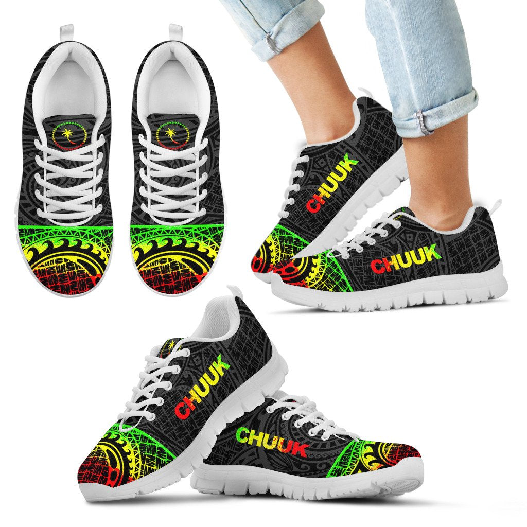 Chuuk Sneakers - Chuuk Flag Micronesian Reggae Style - Polynesian Pride