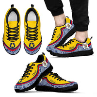 Niue Wave Sneakers - Polynesian Pattern Men's Sneakers - Black - Niue Black - Polynesian Pride