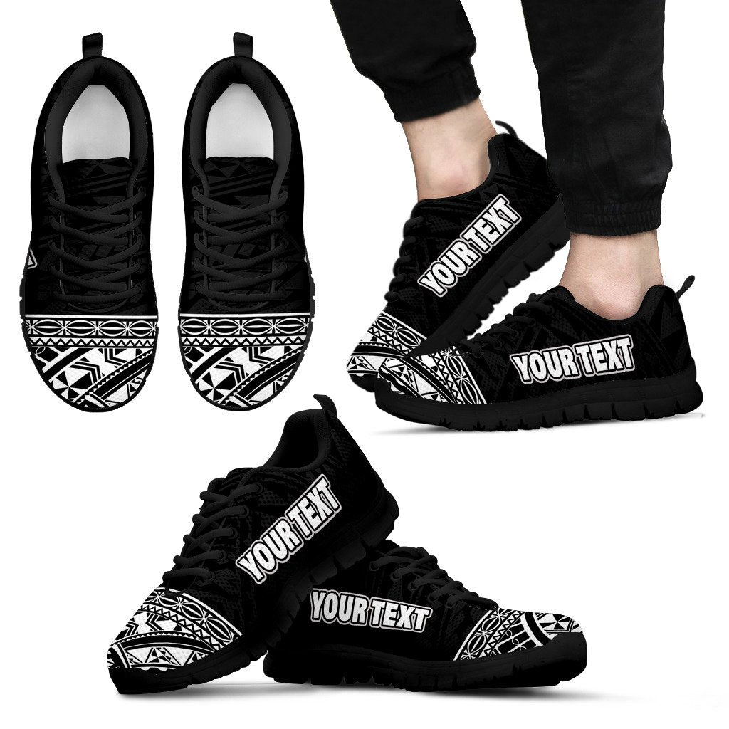 Polynesian Custom Personalised Sneakers - Polynesian Tattoo Black Style Unisex Black - Polynesian Pride