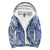 White and Blue Polynesian Sherpa Hoodie Blue - Polynesian Pride