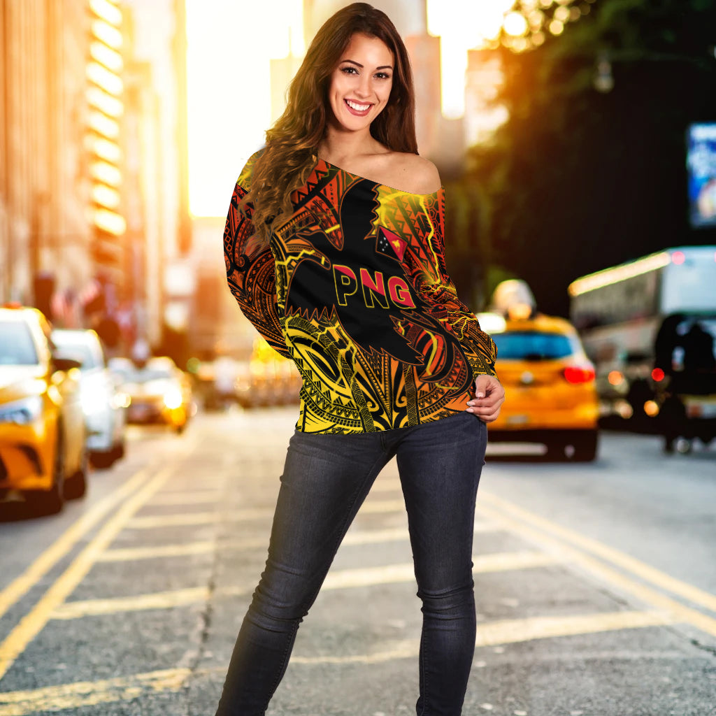 (Custom Personalised) Papua New Guinea Off Shoulder Sweater Stalwart Polynesian Special LT13 - Polynesian Pride